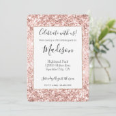 Blush roze glitter Sparkle Kaart (Staand voorkant)