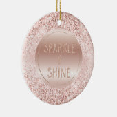 Blush roze glitter Sparkle Keramisch Ornament (Rechts)