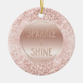Blush roze glitter Sparkle Keramisch Ornament (Voorkant)