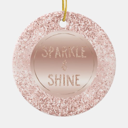 Blush roze glitter Sparkle Keramisch Ornament (Voorkant)
