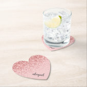 Blush roze glitter Sparkle Modern Heart Party Kartonnen Onderzetters (Insitu)