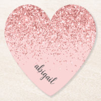 Blush roze glitter Sparkle Modern Heart Party