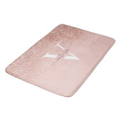 Blush roze glitter Sparkle Monogram Elegant Custom Badmat (Gekanteld)