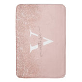 Blush roze glitter Sparkle Monogram Elegant Custom Badmat (Voorkant Verticaal)