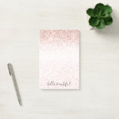 Blush roze glitter Sparkle White Leopard Print   Post-it® Notes (Kantoor)