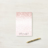 Blush roze glitter Sparkle White Leopard Print   Post-it® Notes (Op bureau)