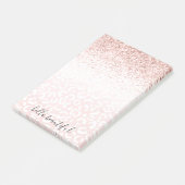 Blush roze glitter Sparkle White Leopard Print   Post-it® Notes (Schuin)