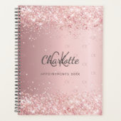 Blush roze glitter stofmonogram 2023 planner (Voorkant)