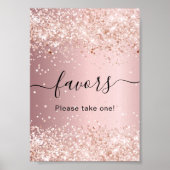 Blush roze glitter-stofpartij voordelig teken poster (Voorkant)
