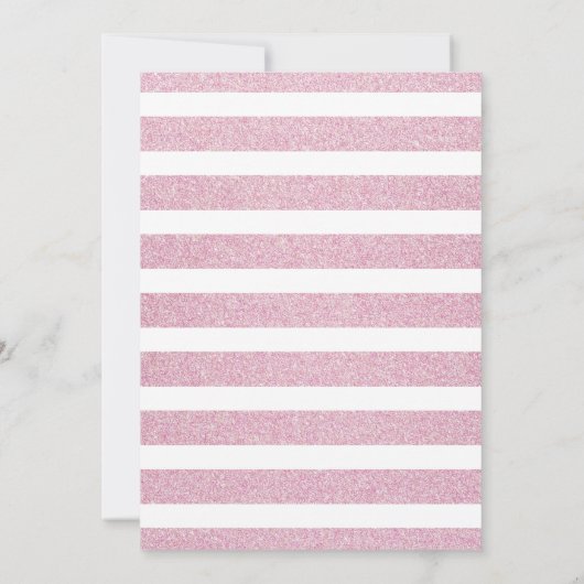 Blush Roze Glitter Streep Bruidsmeisjes Lunch Kaart (Achterkant)