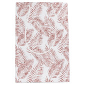 Blush roze glitter tropische bladeren medium cadeauzakje (Voorkant)