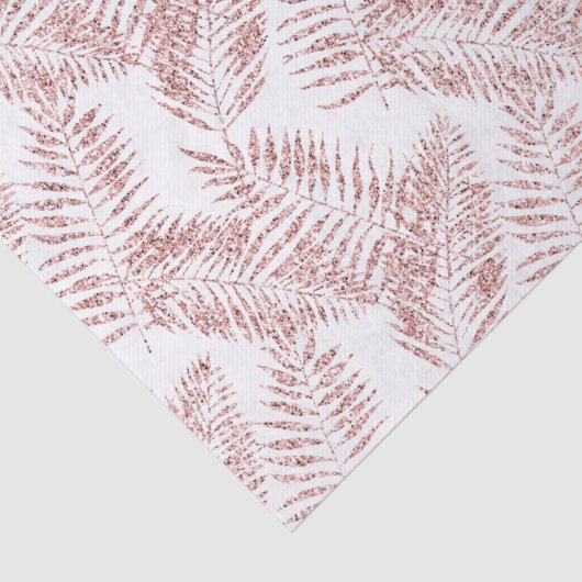 Blush roze glitter tropische bladeren tissuepapier (Detail)