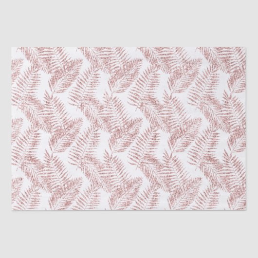 Blush roze glitter tropische bladeren tissuepapier (Voorkant)