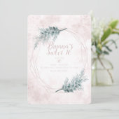 Blush roze gloed geometrische botanische zoete 16- kaart (Staand voorkant)