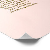 Blush roze & Gold 15-tabel weddenschapenkaart Poster (Hoek)