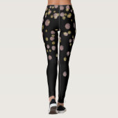 Blush roze Gold-bekleding op zwart Leggings (Achterkant)