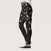 Blush roze Gold-bekleding op zwart Leggings (Links)