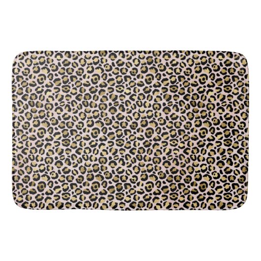 Blush roze Gold Black leopard-printer          Badmat (Voorkant)