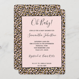 Blush roze Gold Black leopard-printer Kaart