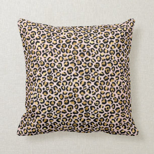 Blush roze Gold Black leopard-printer     Kussen