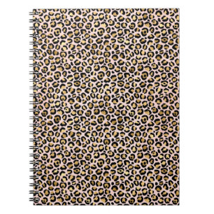 Blush roze Gold Black Leopard-printer        Notitieboek