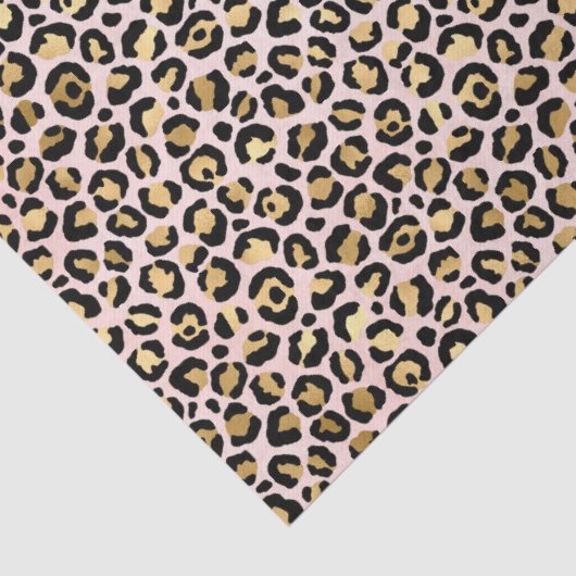 Blush roze Gold Black leopard-printer Tissuepapier (Detail)
