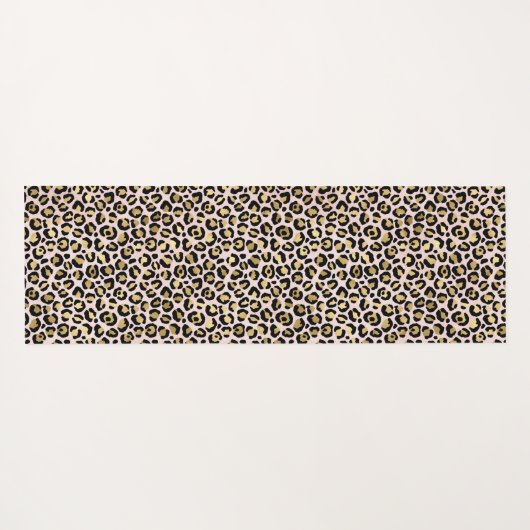 Blush roze Gold Black leopard-printer Yogamat (Achterkant (horizontaal))