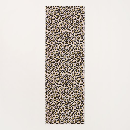 Blush roze Gold Black leopard-printer Yogamat (Achterkant)