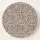 Blush roze Gold Black leopard-printer Zandsteen Onderzetter (Voorkant)
