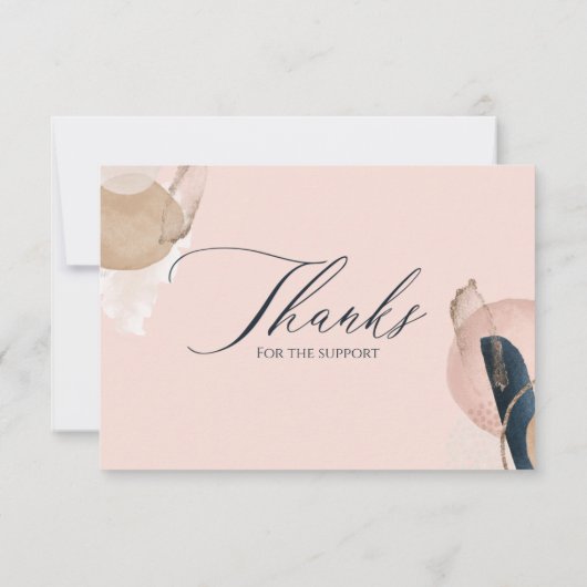 Blush roze & Gold Business - Hartelijk dank voor u Kaart (Achterkant)