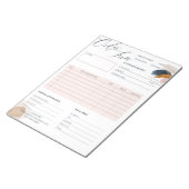 Blush Roze & Gold Business Order Form Notitieblok (Schuin)