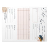 Blush Roze & Gold Business Order Form Notitieblok (Voorkant)
