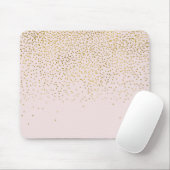 Blush roze & Gold Confetti Modern Glam Trendy Muismat (Met muis)