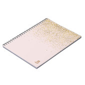 Blush roze & Gold Confetti Modern Glam Trendy Notitieboek (Linkerzijde)