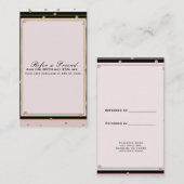 Blush Roze & Gold Confetti Modern Verwijs een vrie Aanbevelingskaartje (Voorkant / Achterkant)