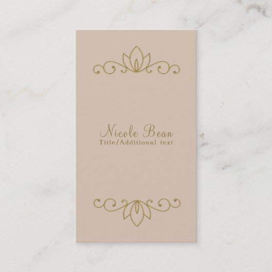 Blush roze & Gold Elegant Chic Custom Glam Visitekaartje (Voorkant)