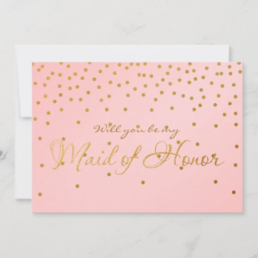 Blush Roze & Gold Foil Confetti GEMAAKT MET HONOR- Kaart (Voorkant)