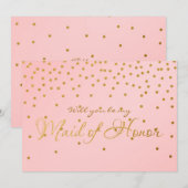Blush Roze & Gold Foil Confetti GEMAAKT MET HONOR- Kaart (Voorkant / Achterkant)