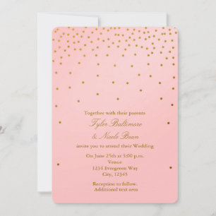 Blush Roze & Gold Foil Stippen Moderne uitvindinge Kaart