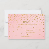 Blush Roze & Gold Folie Confetti bruiloft RSVP Kaa (Voorkant)
