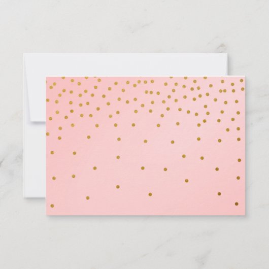 Blush Roze & Gold Folie Confetti bruiloft RSVP Kaa (Achterkant)