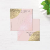 Blush roze Gold Glitter Geo Heart Ring Display Vierkante Visitekaartjes (Bureau)