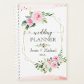 Blush roze & Gold Modern Floral Wedding Planner (Voorkant)