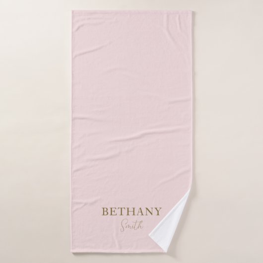 Blush roze Gold-naam Badhanddoek (Badhanddoek)