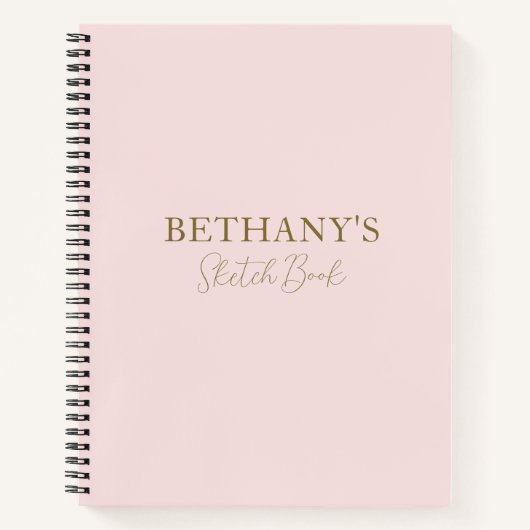 Blush roze Gold-naam Notitieboek (Voorkant)