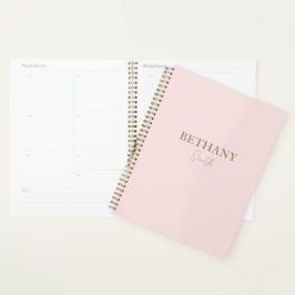 Blush roze Gold-naam Planner