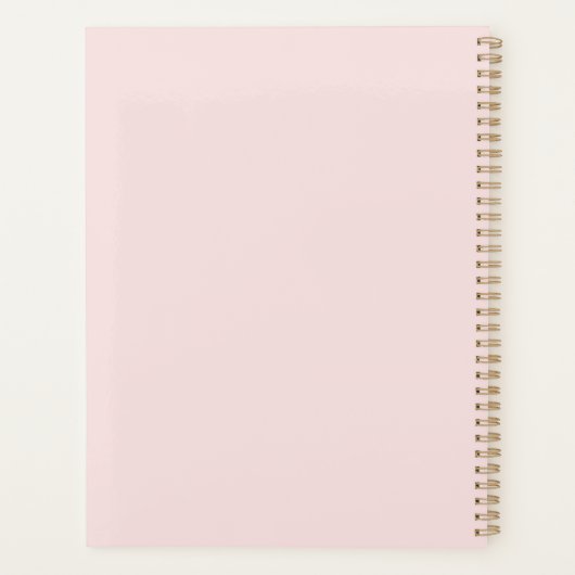 Blush roze Gold-naam Planner (Achterkant)