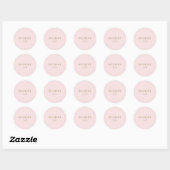 Blush roze Gold-naam Ronde Sticker (Vel)