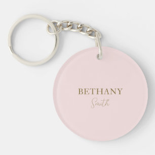 Blush roze Gold-naam Sleutelhanger