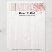 Blush Roze & Gold Paint Splatter op bijtend hout Persoonlijk Briefhoofd (Voorkant / Achterkant)